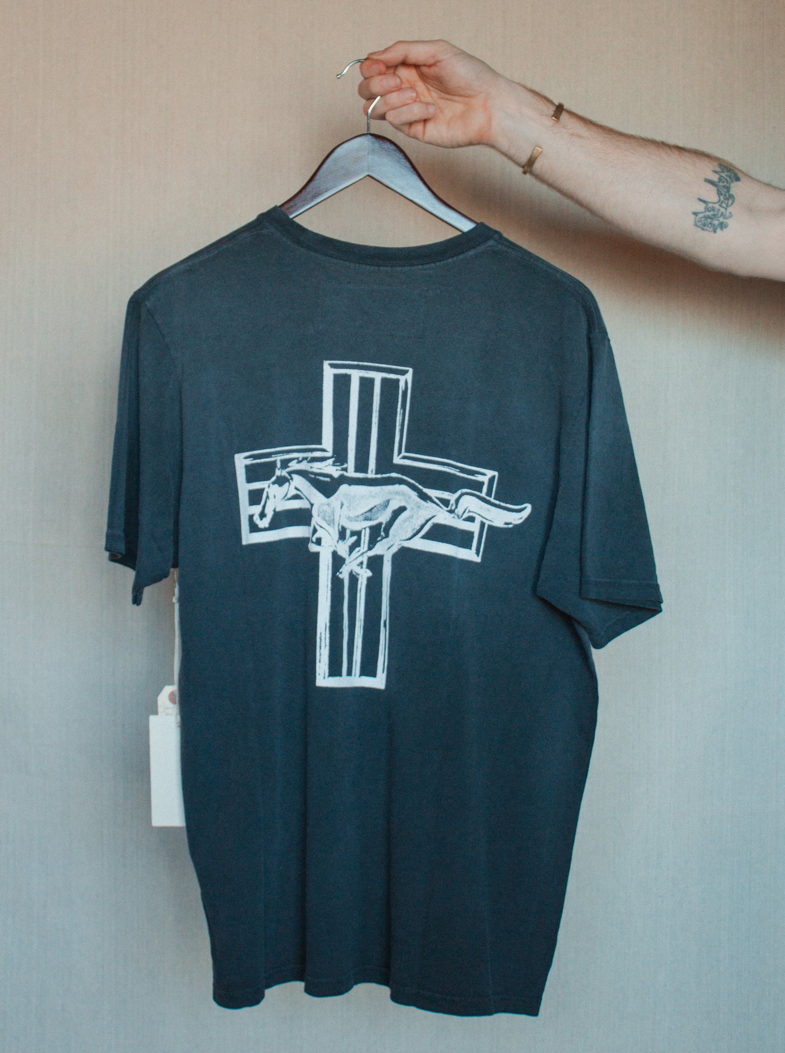 One of These Days -Mustang Cross Tee Black