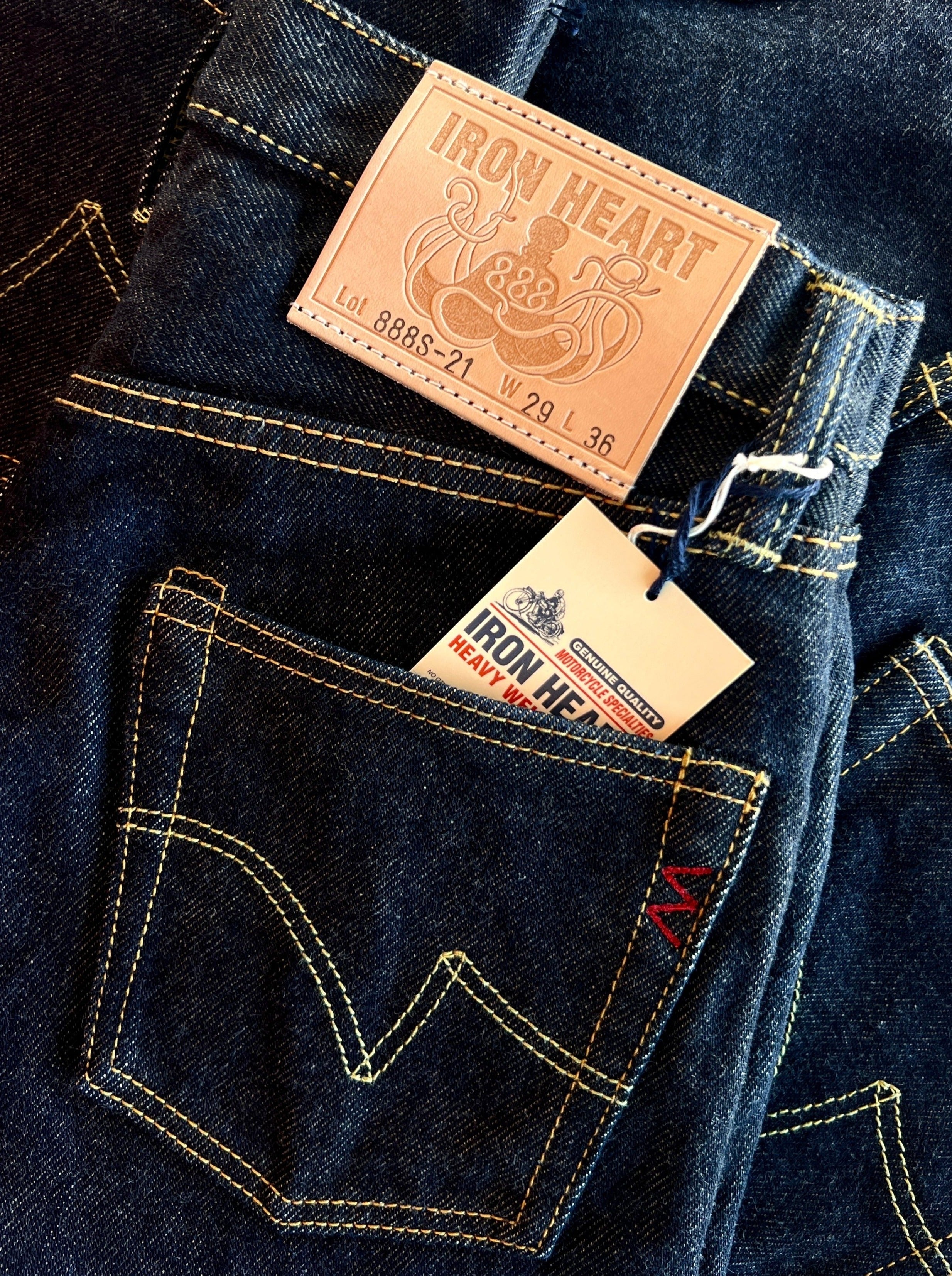 Iron Heart - 21oz 888s High Rise Tapered Cut Jeans Indigo