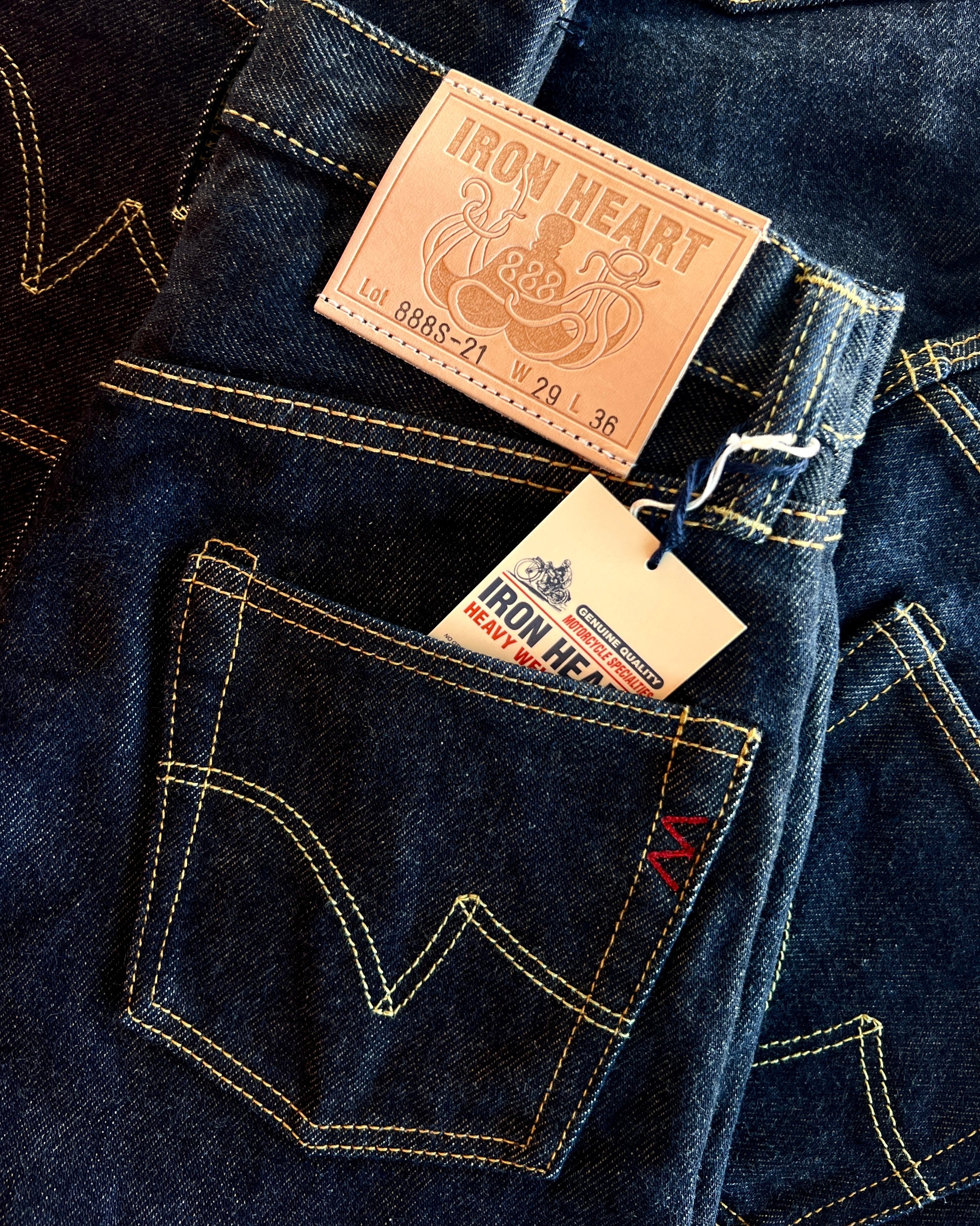 Iron Heart - 21oz 888s High Rise Tapered Cut Jeans Indigo