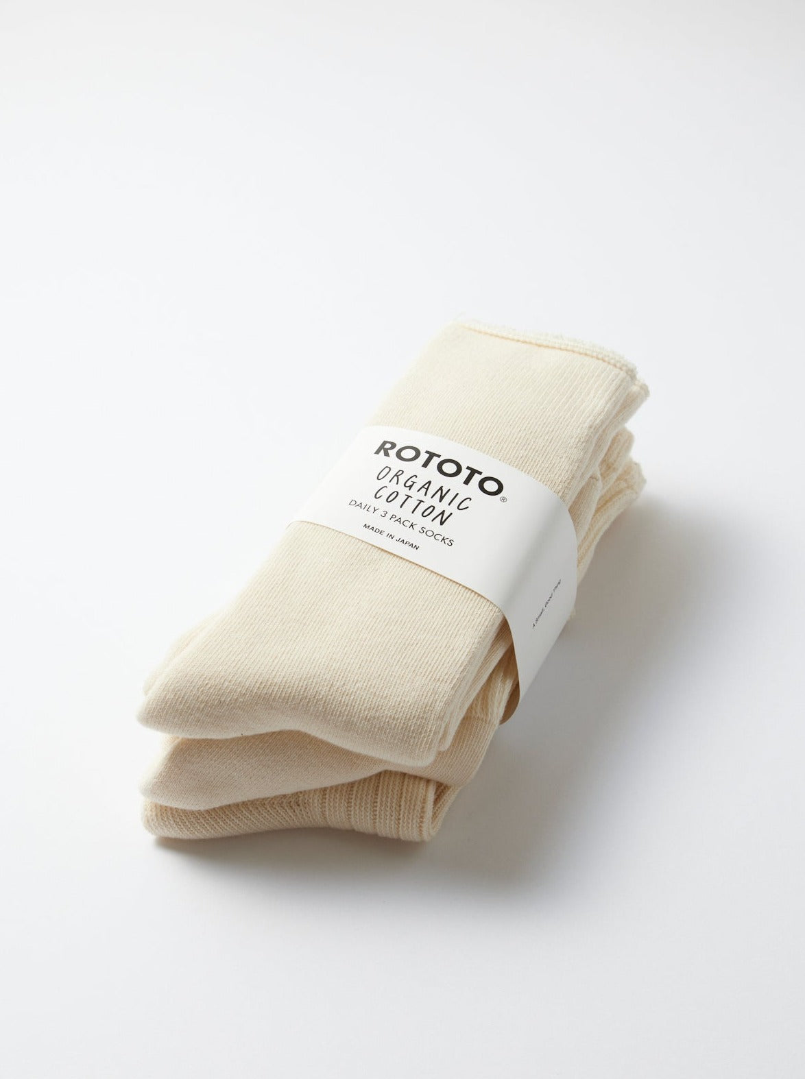 RoToTo - Organic Cotton Daily 3 Pack Ecru