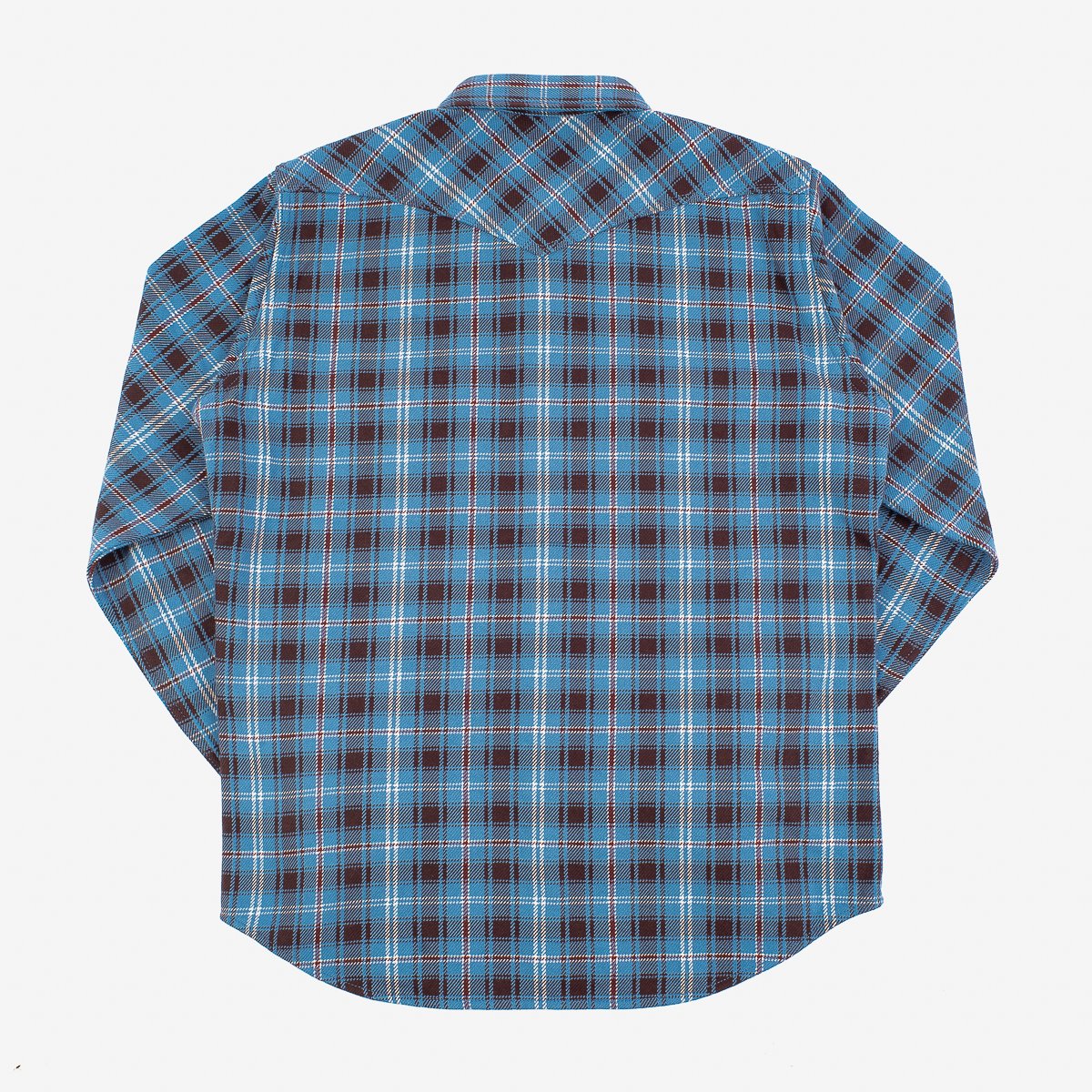 Iron Heart -  Ultra Heavy Flannel Blanket Check Western Shirt Sax Blue